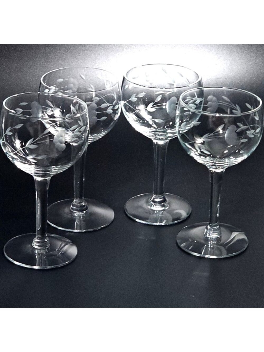 4 Princess House Heritage Cocktail Glasses 5" vtg crystal floral design liqueurs - Picture 8 of 8